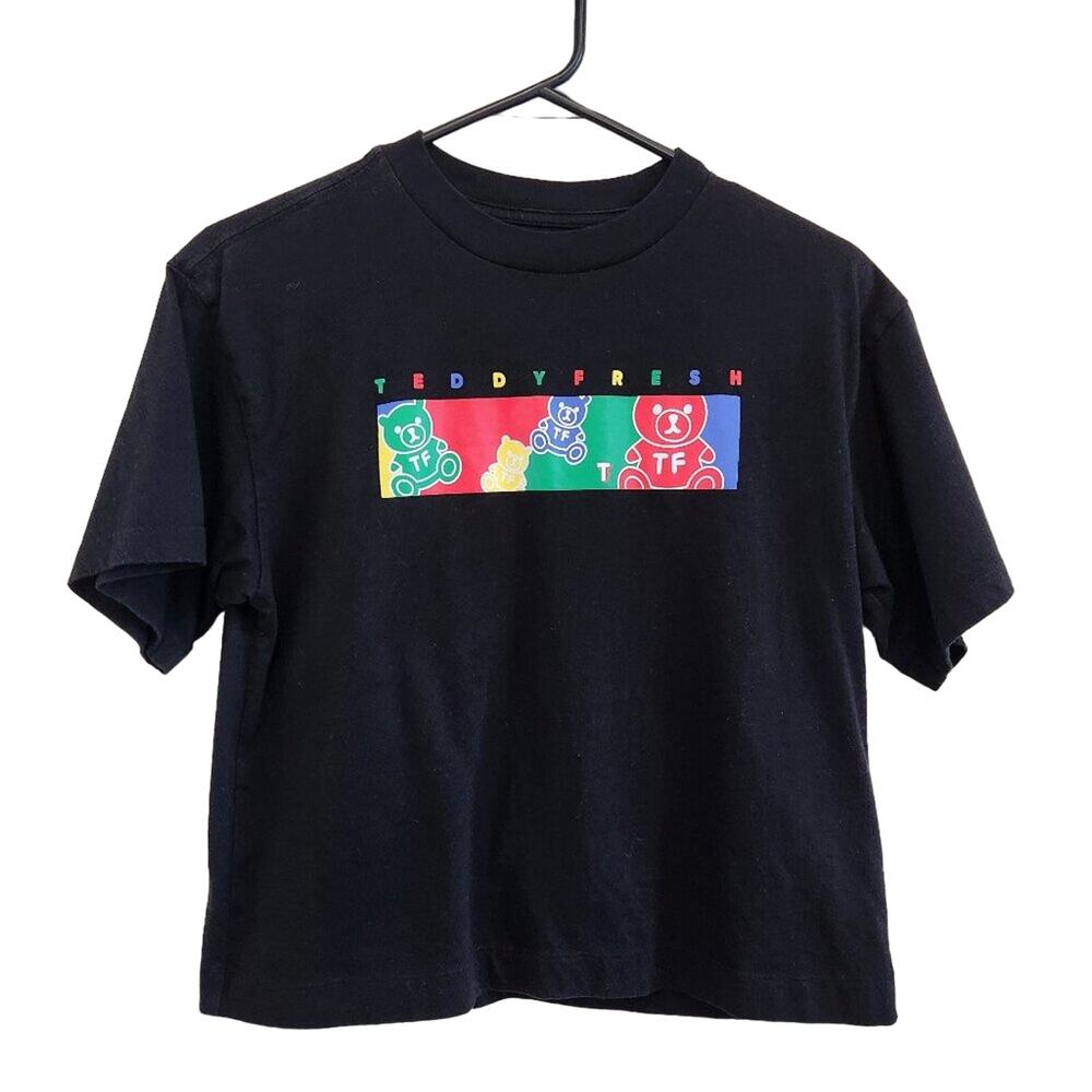 Teddy Fresh Gummy Bear Cotton Graphic Crewneck Short Sleeve Cropped Casual Shirt